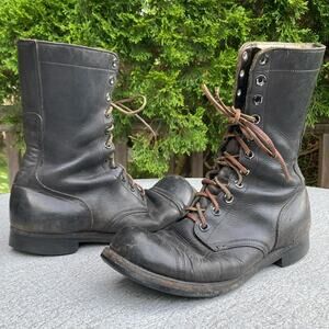 10.5R Vintage 50s Army Combat Lace Up Boots Cap Toe